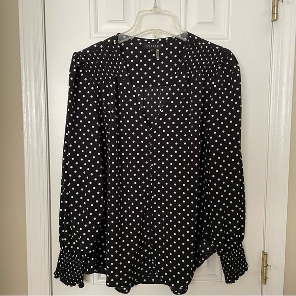 1 State Women’s Long Sleeve V-neck Blouse - Picture 1 of 4